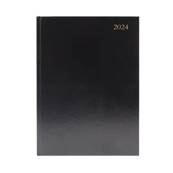 Desk Diary 2 Days Per Page A5 Black 2024 KFA52BK24