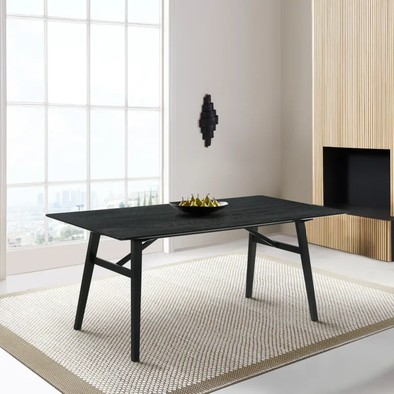 Channell Wood Dining Table in Black Finish By Armen Living | Dining Tables | Modishstore
