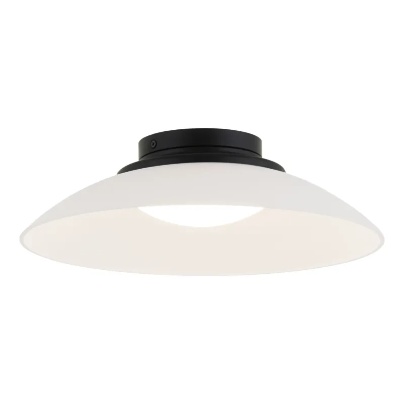 Luna 13⅞" LED Flush Mount | Matte Black / Opal