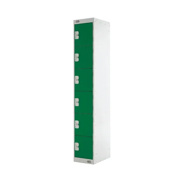 Six Compartment Locker 300x300x1800mm Green Door MC00034