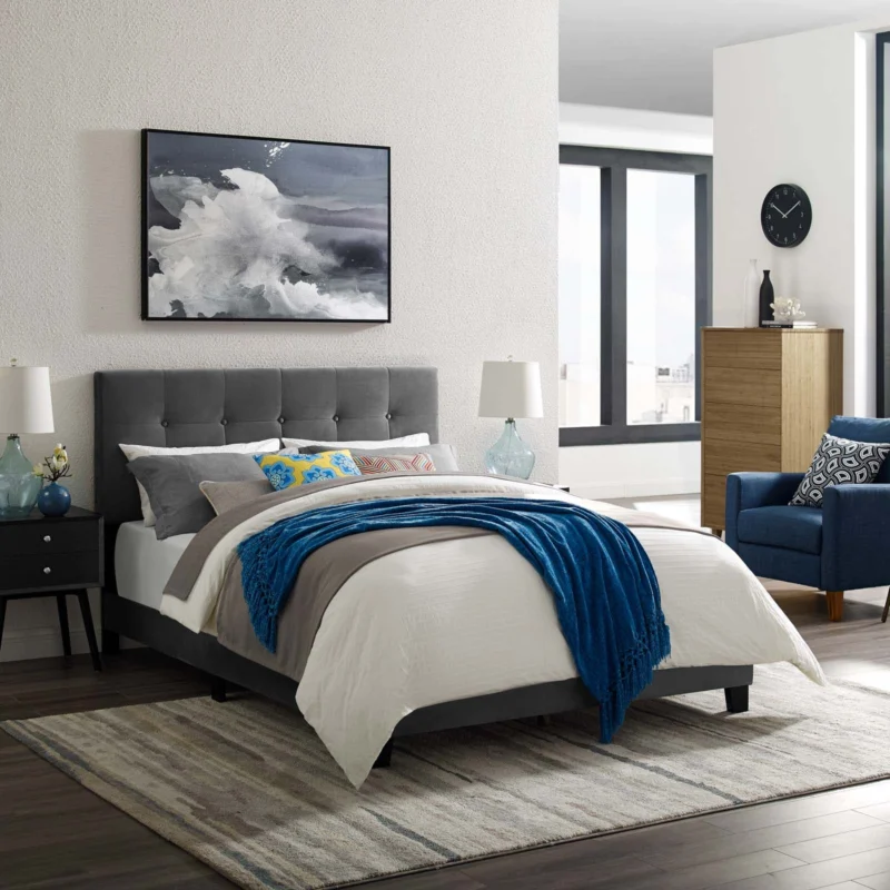Modway Amira Twin Performance Velvet Bed - MOD-5851 | Beds | Modishstore - 1