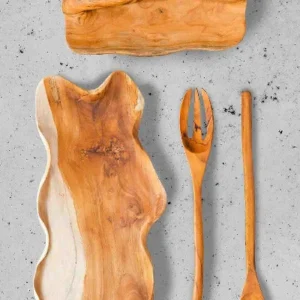 Rustic Serving Platter, Salad Servers and Basket Handle Trays | ModishStore | Decorative Trays & Dishes