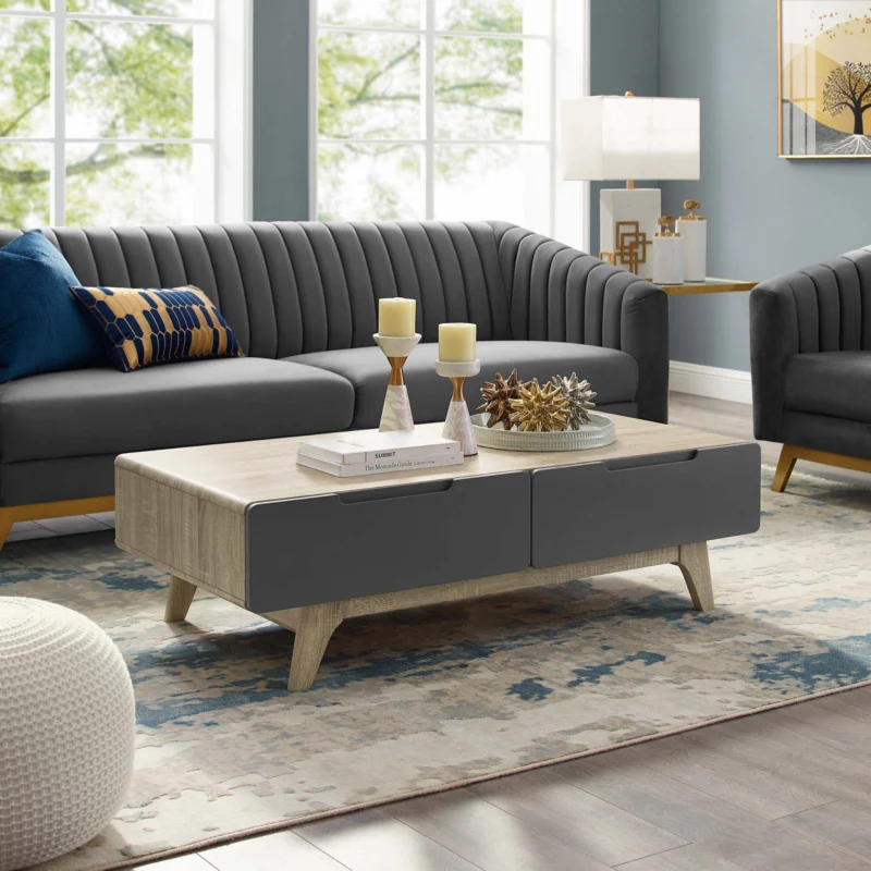 Modway Origin 47" Coffee Table Natural Gray/Walnut White - EEI-2995 | Coffee Tables | Modishstore - 1