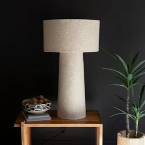 Boucle Fabric Table Lamp With Shade By Kalalou | Table Lamps | Modishstore