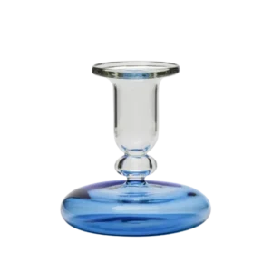 Pebble Glass Candle Holder - Blue