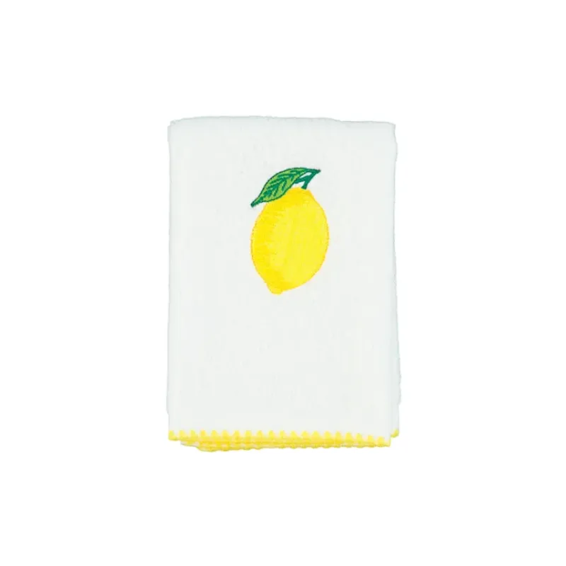 Cotton Hand Towel 30 x 30cm with Lemon Embroidery