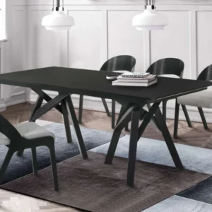 Cortina and Polly 5 Piece Black Rectangular Dining Set By Armen Living | Dining Sets | Modishstore