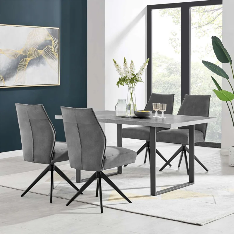 Fenton and Charcoal Monarch 5 Piece Modern Rectangular Dining Set By Armen Living | Dining Sets | Modishstore