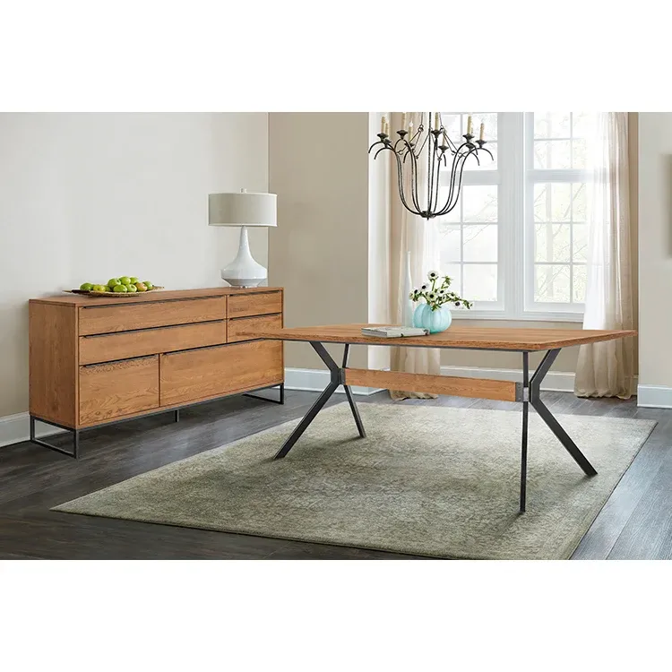 Nevada Rustic 2 piece set with Dining Table and Sideboard in Balsamico By Armen Living | Dining Tables | Modishstore