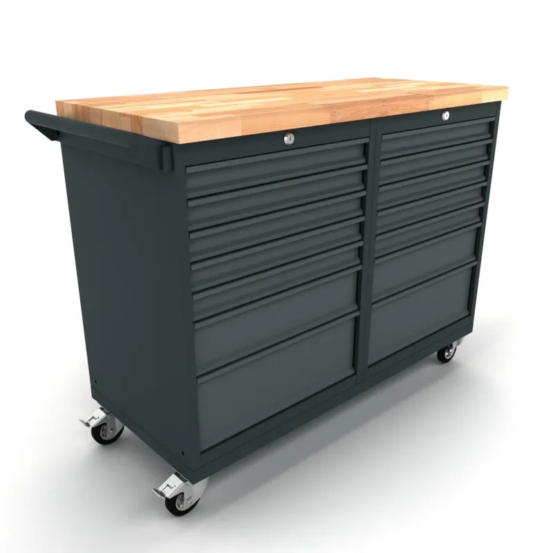 TOOLBOX4YOU Bullram Profi Mobile Werkbank 2X 7 Schubladen, 124 cm Länge, 55tiefe – Modell – WBG124M07