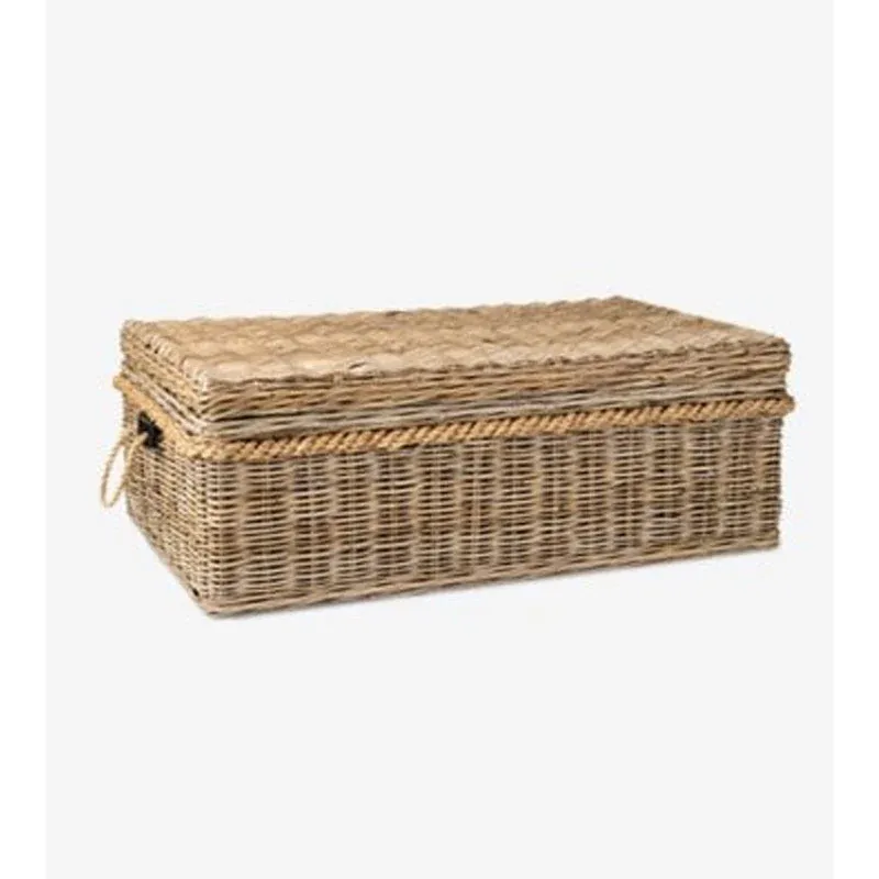 Sabrina Rattan Basket Coffee Table W/Storage by Jeffan | Coffee Tables | Modishstore
