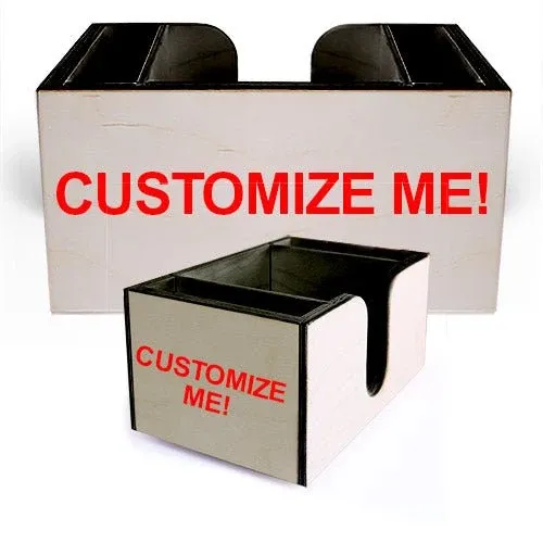 Customizable Wooden Bar Caddy w/ Black Interior - Bar Products - Napkin Caddy