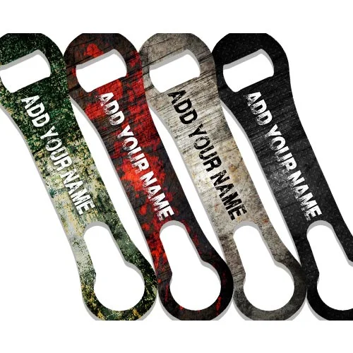 "ADD YOUR NAME" V-ROD® Bottle Opener – Grunge Metal – Several Color Options