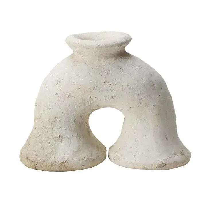 Unglazed Tamegroute Ecru Elephant's Foot Candlestick