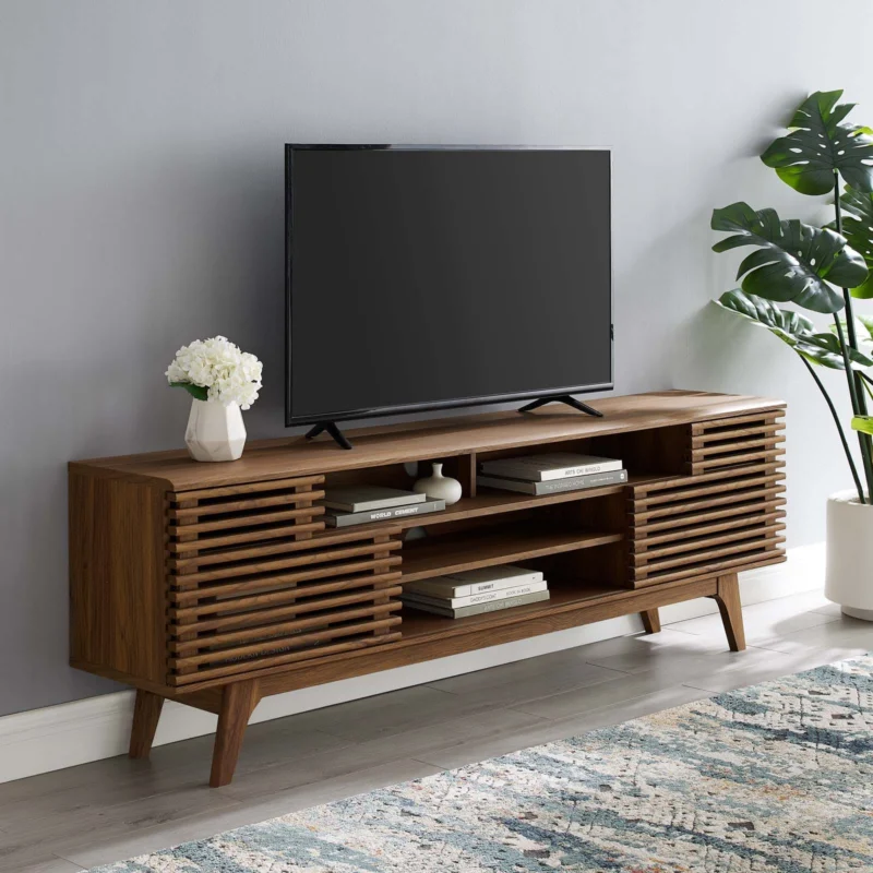 Modway Render 71" Media Console TV Stand in Walnut - EEI-3433 | TV Stands | Modishstore - 1