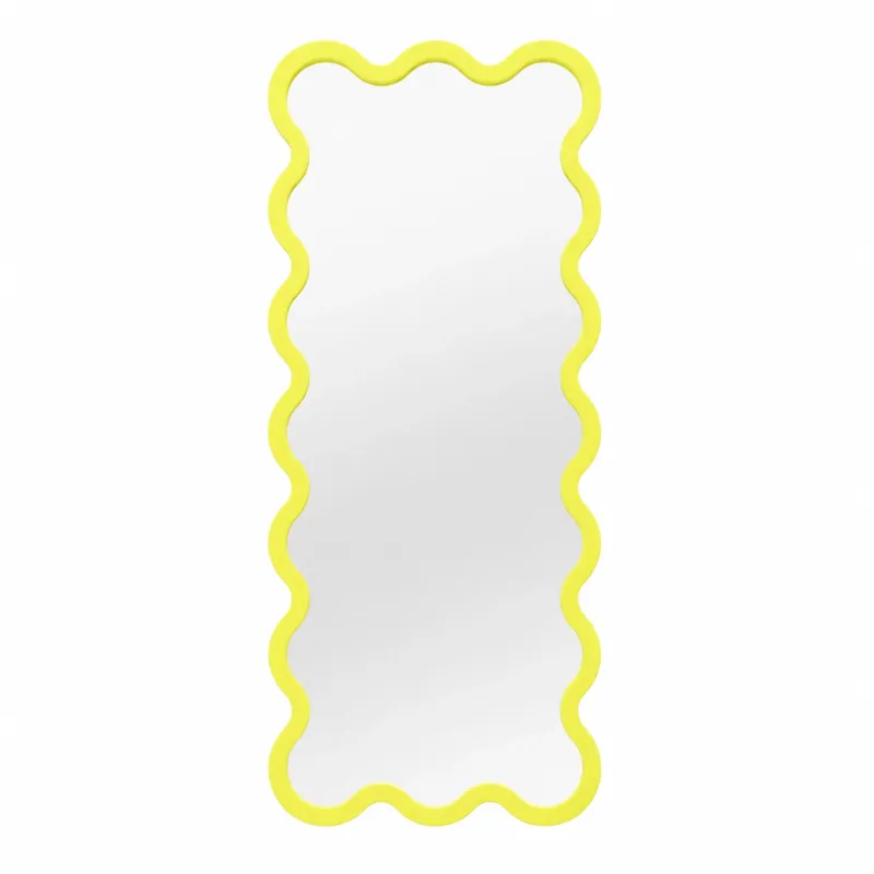 Full Length Yellow Wavy Hvyli 16 Sculptural Mirror