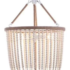 Safavieh Angie 3 Light Cream 18-Inch Dia Beaded Pendant - Cream | Pendant Lamps | Modishstore