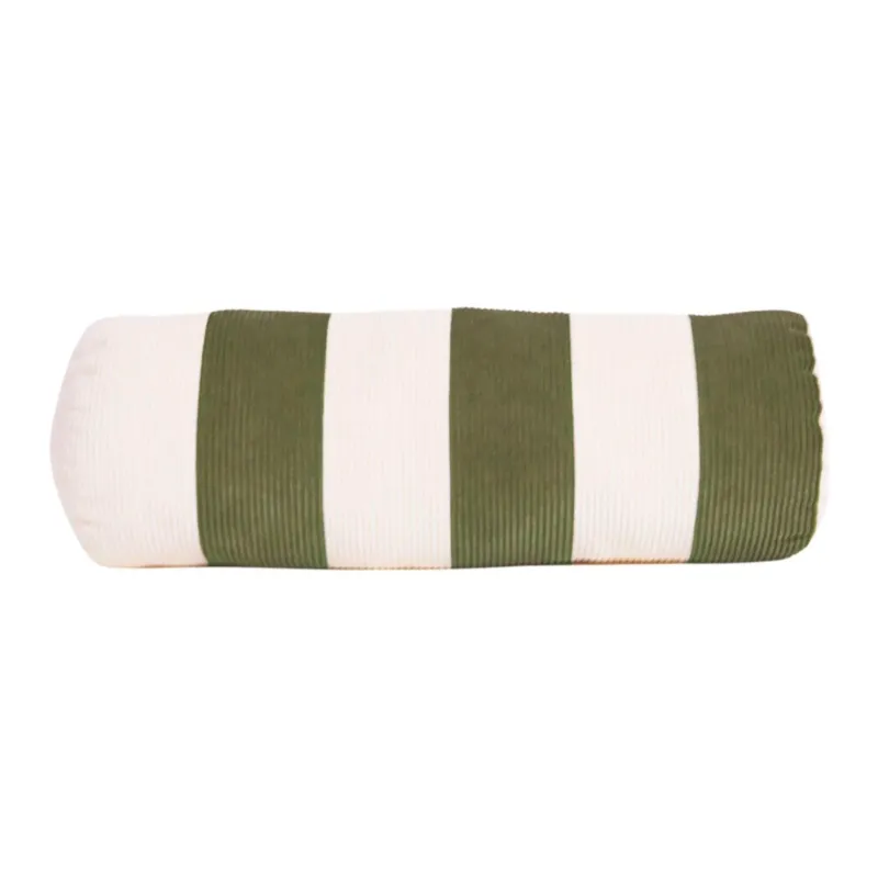 Le Cylindre - Corduroy Stripe Bolster Forest/Chalk