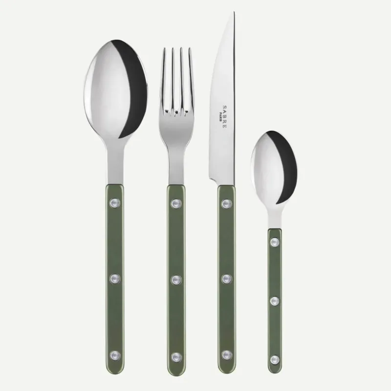 Bistrot Pearly 4pc Cutlery Set, Dark Green