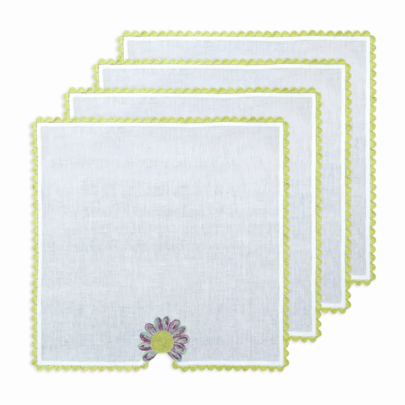 Hand Crochet Garden Napkins 18" x 18" (Set of 4)