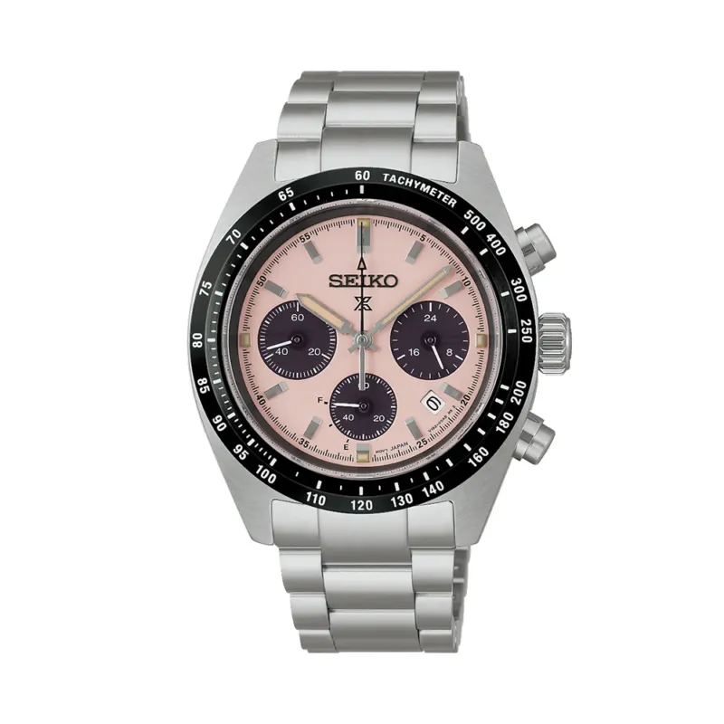 SSC963 Prospex Speedtimer 39mm pink dial on stainless steel bracelet