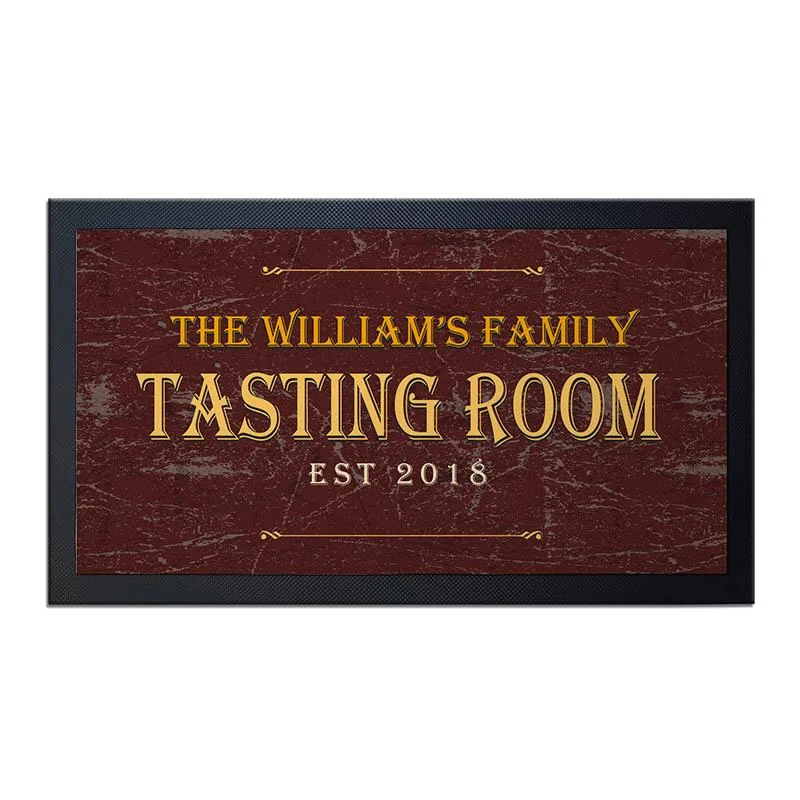 Custom Bar Service Mat - Tasting Room - 17.25" x 10"